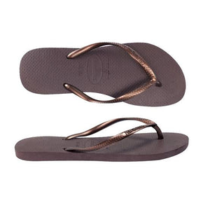 Havaiana Slim - Dark brown metallic