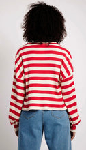 Load image into Gallery viewer, The Slouchy Rib Knit Top in Red and Cream Stripe
