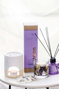 Stoneglow Elements - Moon - Lavender & Mint - Scented Soy Wax Candle - Boxed Tumbler