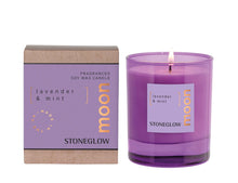 Load image into Gallery viewer, Stoneglow Elements - Moon - Lavender &amp; Mint - Scented Soy Wax Candle - Boxed Tumbler
