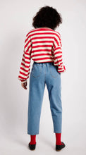 Load image into Gallery viewer, The Slouchy Rib Knit Top in Red and Cream Stripe
