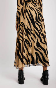 Pleated Mesh Skirt in Big Zebra