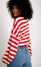 Load image into Gallery viewer, The Slouchy Rib Knit Top in Red and Cream Stripe
