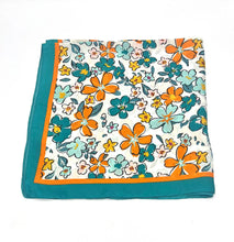 Load image into Gallery viewer, Silky Square Scarf | Daisy Teal
