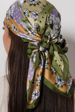 Load image into Gallery viewer, Silky Square Scarf | Garden Greens
