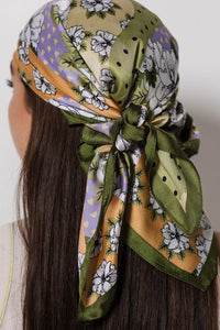 Silky Square Scarf | Garden Greens