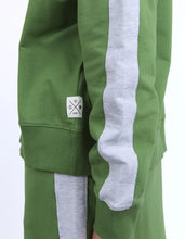 Load image into Gallery viewer, Sloane Fleece Crew Cedar top - Green / grey Melange trim
