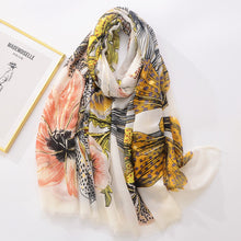 Load image into Gallery viewer, Scarf - Floral gold foil
